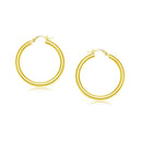 14k Yellow Gold Polished Hoop Earrings (25 mm)-1