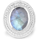 7.00 Carat Genuine Labradorite .925 Sterling Silver Ring-1