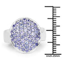 2.00 Carat Genuine Tanzanite .925 Sterling Silver Ring-3