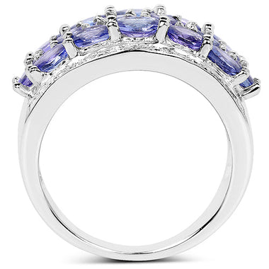 2.72 Carat Genuine Tanzanite .925 Sterling Silver Ring - 0