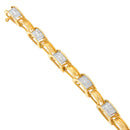 14K Yellow Gold Princess Cut Diamond Chain Link Bracelet (1.00 cttw, H-I Color, SI1-SI2 Clarity)-2