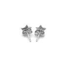 14k White Gold Post Earrings with Stars-3