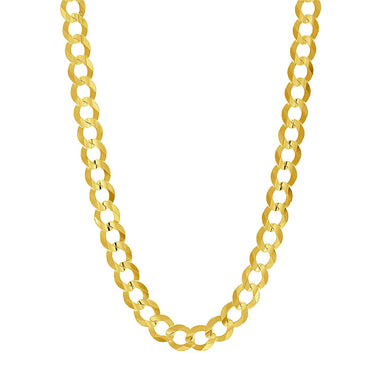 8.2mm 14k Yellow Gold Solid Curb Chain - 0