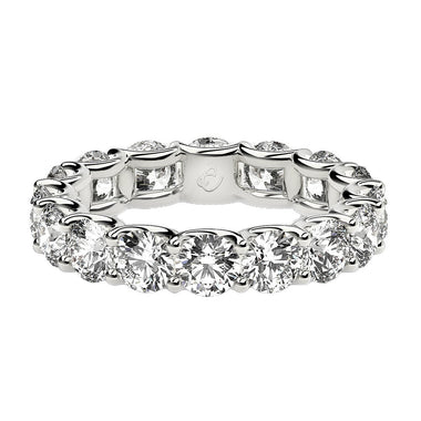 Round Cut Lab Grown Diamond Eternity Ring in 14k White Gold (4 cttw FG/VS2) - 0