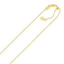 14k Yellow Gold Adjustable Box Chain 0.7mm-5