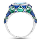 3.25 Carat Genuine Swiss Blue Topaz .925 Sterling Silver Ring-2