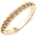 0.45 Carat Genuine Champagne Diamond 14K Yellow Gold Ring (I1-I2)-1