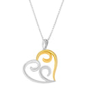 10K Yellow Gold Over .925 Sterling Silver Open Heart with Swirls 18" Box Chain Pendant Necklace-1
