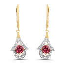 1.20 Carat Genuine Pink Tourmaline .925 Sterling Silver Earrings-1