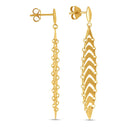 14k Yellow Gold Drop Leaf Earrings-2