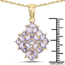 14K Yellow Gold Plated 2.58 Carat Genuine Tanzanite .925 Sterling Silver Pendant-3