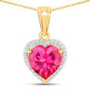 4.74 Carat Genuine Pink Topaz and White Topaz .925 Sterling Silver Pendant-1