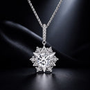 925 Sterling Silver Moissanite Necklace with Pavé Setting, 45cm, Platinum Plated, Women-1