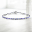8.75 Carat Genuine Tanzanite .925 Sterling Silver Bracelet-1