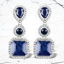 11.62 Carat Dyed Sapphire .925 Sterling Silver Earrings-1