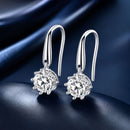 925 Sterling Silver Earrings with Pavé Setting and Platinum Plating-1