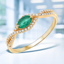 0.32 Carat Genuine Zambian Emerald and White Diamond 14K Yellow Gold Ring-1