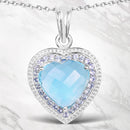 7.36 Carat Genuine Blue Topaz and Tanzanite .925 Sterling Silver Pendant-1
