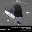 Light Weight Motorcycle Cover (XL) with Cable & Lock. Fits up to 94" Length Medium Cruiser, Large Sport Bike-5