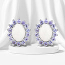 2.44 Carat Genuine Opal and Tanzanite .925 Sterling Silver Earrings-1