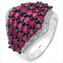 2.76 Carat Genuine Ruby & White Topaz .925 Sterling Silver Ring-2