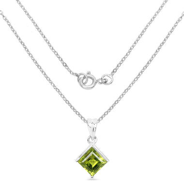 1.56 Carat Genuine Peridot .925 Sterling Silver Pendant - 0