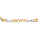 10k Yellow Gold 1/3 Cttw Diamond 3 Stone and X-Link Bracelet (I-J Color, I1-I2 Clarity) - 7.50" Inches-2
