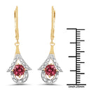 1.20 Carat Genuine Pink Tourmaline .925 Sterling Silver Earrings-3