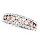 14k White And Rose Gold Diamond Band (3/8 cttw)-1