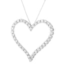 .925 Sterling Silver 3.0 cttw Round-Cut Diamond Open Heart Pendant Necklace (I-J Color, I2-I3 Clarity) - 18"-3