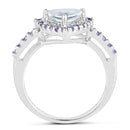 1.41 Carat Genuine Aquamarine & Tanzanite .925 Sterling Silver Ring-2