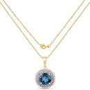 "5.10 Carat Genuine London Blue Topaz, Tanzanite and White Topaz .925 Sterling Silver Pendant-2