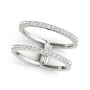 14k White Gold Dual Band Design Ring with Diamonds (1/3 cttw)-1