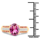 14K Yellow Gold Plated 3.32 Carat Genuine Rhodolite and White Topaz .925 Sterling Silver Ring-3