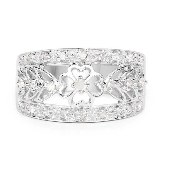0.31 Carat Genuine White Diamond .925 Sterling Silver Ring