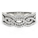Diamond Studded Ring with Four Curves in 14k White Gold (5/8 cttw)-2