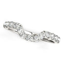 14k White Gold Curved Design Pave Diamond Wedding Ring (1/6 cttw)-1