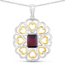 2.55 Carat Genuine Garnet .925 Sterling Silver Pendant-1