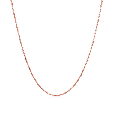 14k Rose Gold Diamond Cut Round Wheat Chain 0.6mm - 0