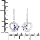0.50 Carat Genuine Tanzanite and Created White Sapphire .925 Sterling Silver Earrings-3