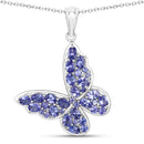 3.78 Carat Genuine Tanzanite .925 Sterling Silver Pendant-1