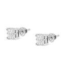 10K White Gold 3/4 Cttw Invisible Set Princess-Cut Diamond Composite Square Stud Earrings (H-I Color, SI2-I1 Clarity)-4