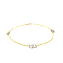 14k Two Tone Gold Entwined Heart Stationed Anklet-2