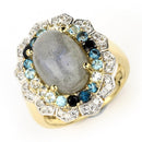 5.63 Carat Genuine Multi Stones .925 Sterling Silver Ring-1