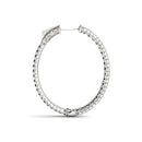 14k White Gold Diamond Hoop Double Sided Three Row Earrings (2 cttw)-2