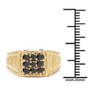 14K Yellow Gold Plated 0.63 Carat Genuine Black Diamond .925 Sterling Silver Ring-3