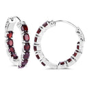 4.00 Carat Genuine Garnet .925 Sterling Silver Earrings-2