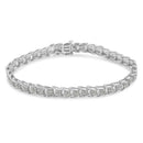 10k White Gold 2 cttw Diamond Fan-Shaped Link Tennis Bracelet (I-J Clarity, I3 Color) - Size 7.25"-2