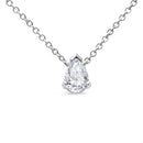 AGS Certified 14K White Gold 1/2 Cttw Diamond Pear 18" Pendant Necklace (H-I Color, VS2-SI1 Clarity)-1