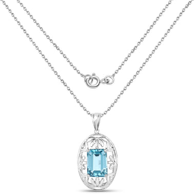 9.60 Carat Genuine Green Topaz .925 Sterling Silver Pendant - 0